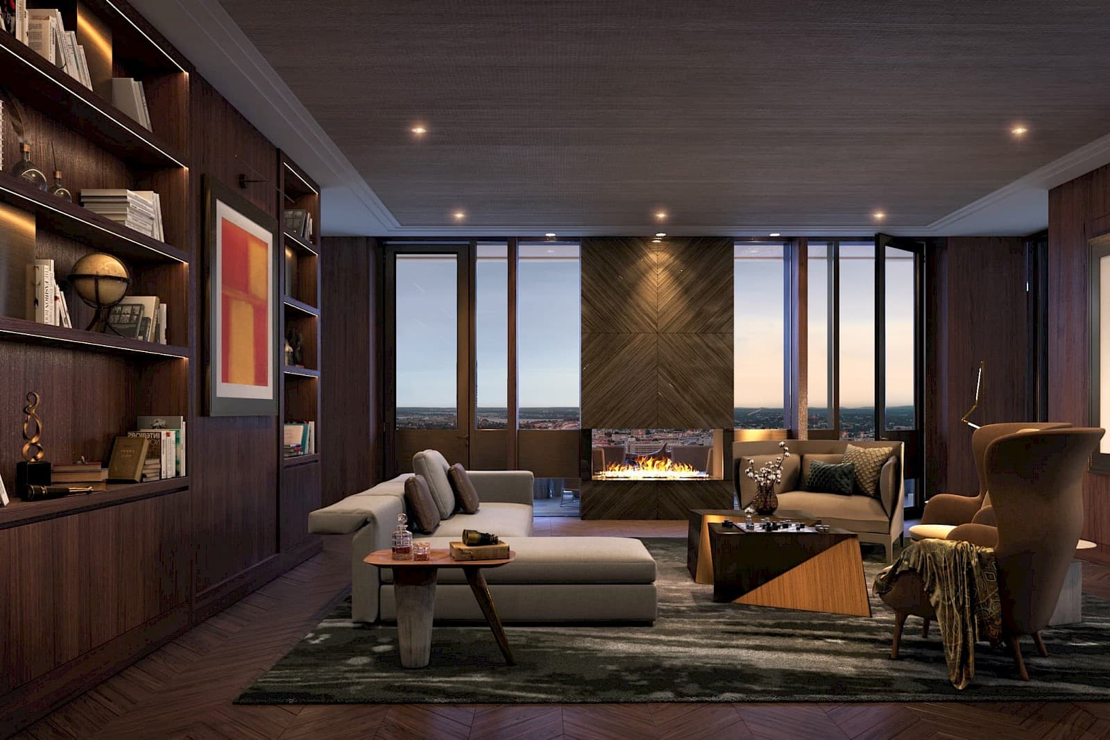 Residents’ Library with Outdoor Terrace